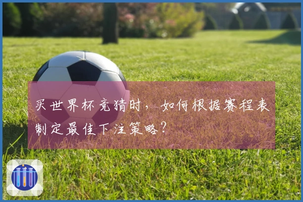 买世界杯竞猜时,如何根据赛程表制定最佳下注策略?