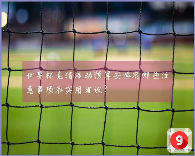 世界杯竞猜活动预算安排有哪些注意事项和实用建议？